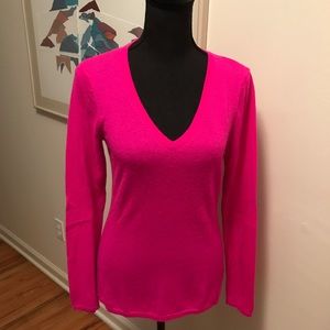 Saks Fifth Avenue Black Label Feather Cashmere Pink Size M